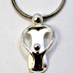 Women’s Sterling Silver Mother and Child Pendant with Sterling Silver Chain